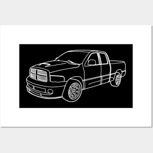 Dodge RAM SRT10 white outline Posters and Art